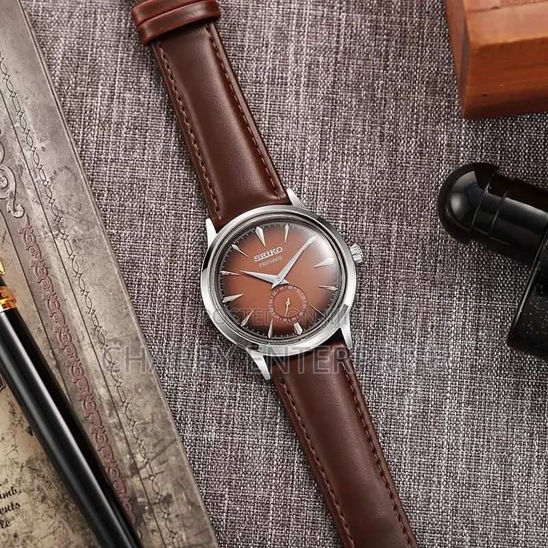 SEIKO Water Resistant Watch With Smooth Leather Belt
