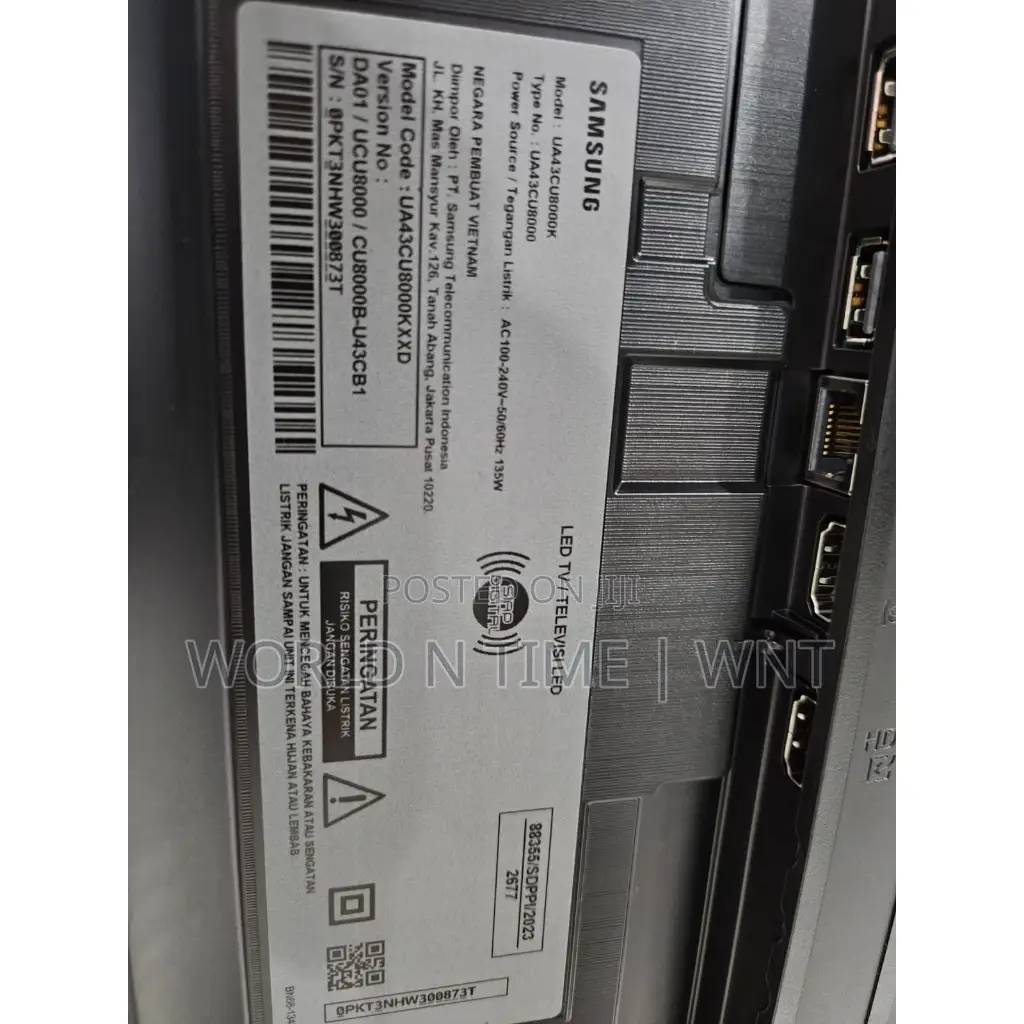 Samsung 43"inches Cu8000 Crystal Uhd Smart Tv 2023