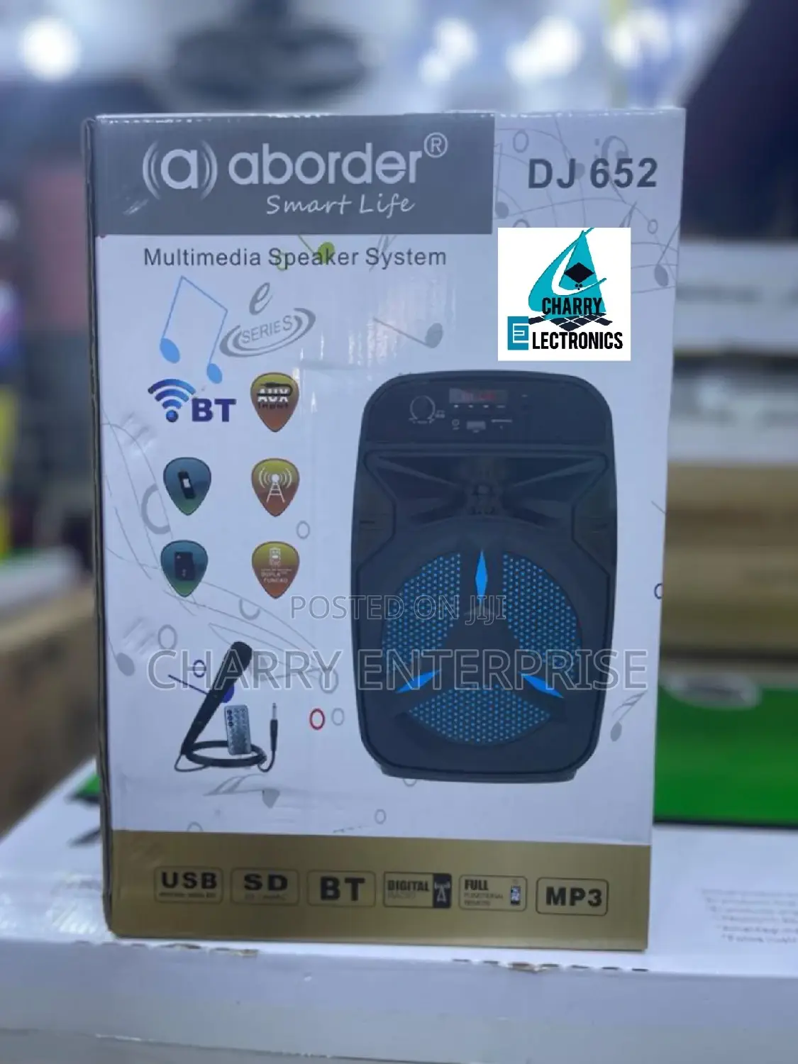 Aborder Portable Rechargeable Speaker System With Wired Mic
