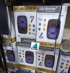 Aborder Portable Rechargeable Speaker System With Wired Mic
