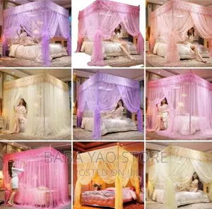 4 Corner Post Bed Canopy Mosquito Net/Full Queen King Size.