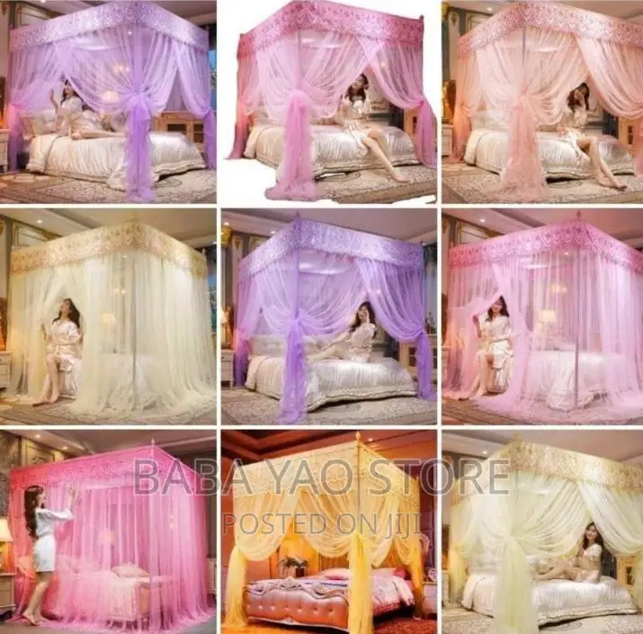 4 Corner Post Bed Canopy Mosquito Net/Full Queen King Size.