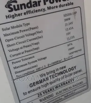 Solar Panel Sundar Power 200W