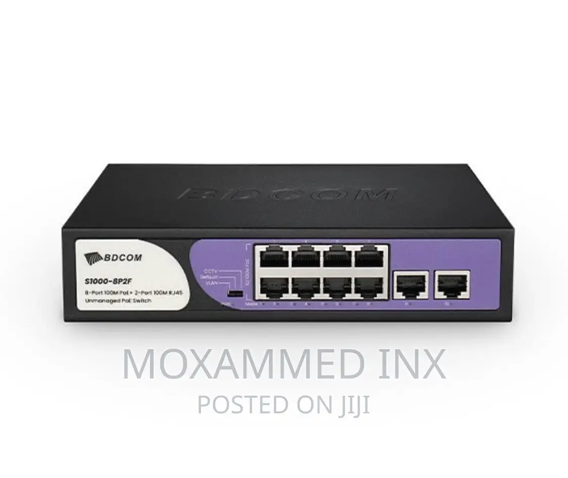 BDCOM S1000-8p2f 8-Port 100M Poe + 2-Port 100M RJ45 Unmanag