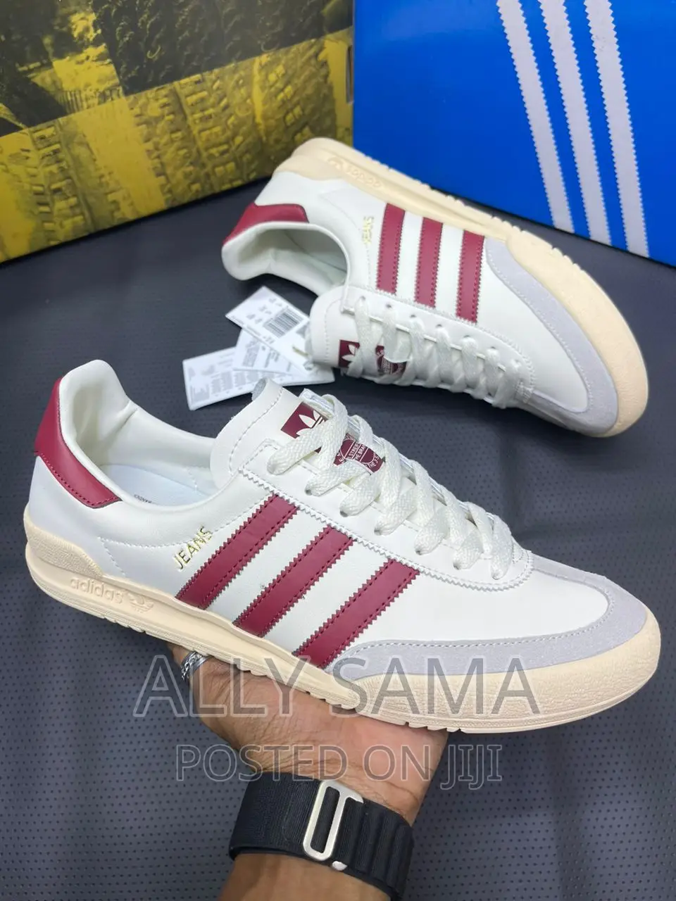 Mens Sneakers Adiddas Jeans Material Leather