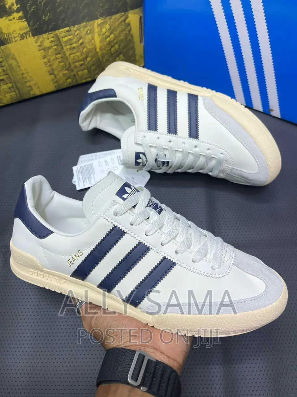 Mens Sneakers Adiddas Jeans Material Leather