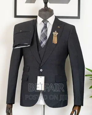 Suti Za Kiume | Black Suit | Three Pieces | Men's Suits