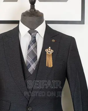 Suti Za Kiume | Black Suit | Three Pieces | Men's Suits