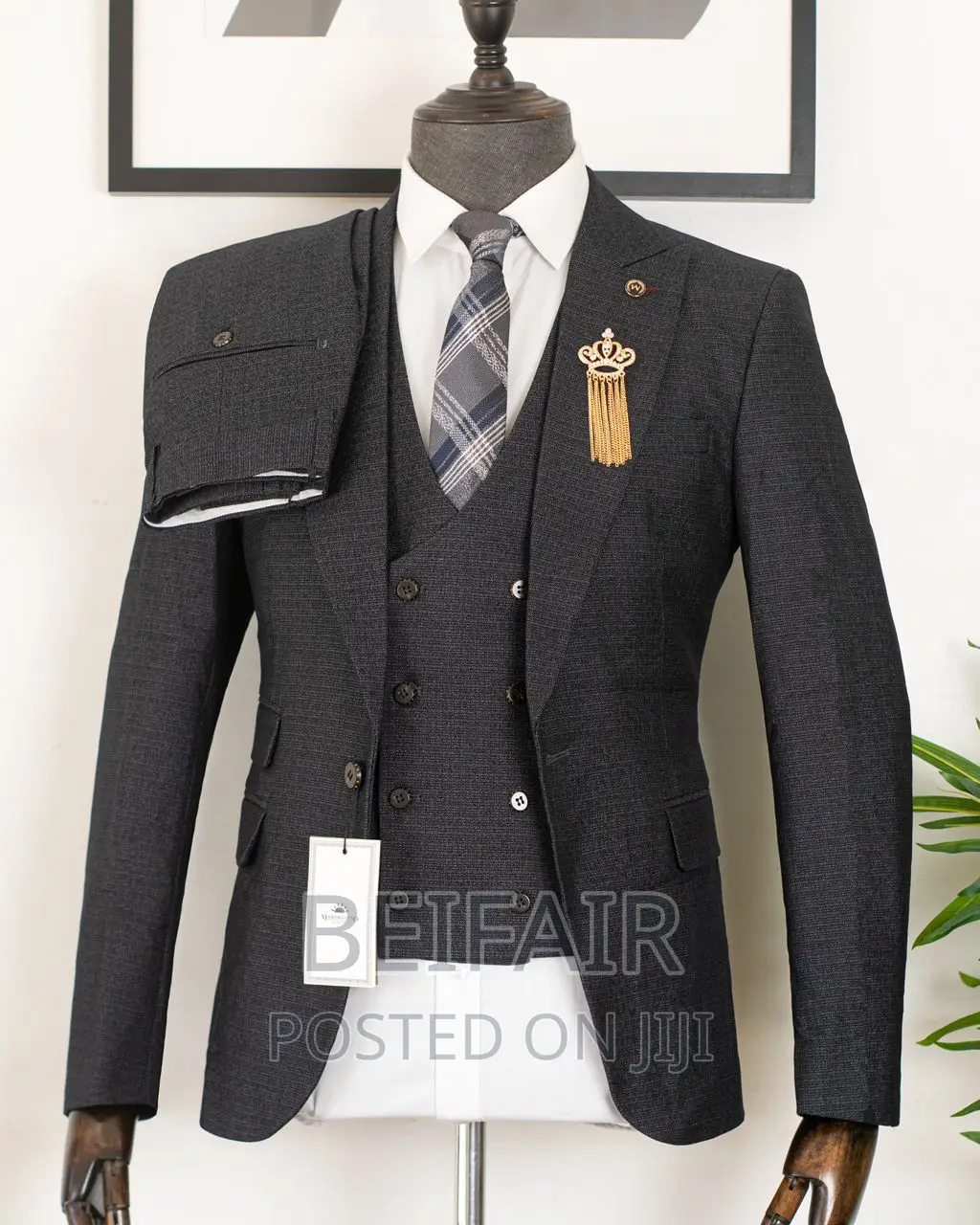 Suti Za Kiume | Black Suit | Three Pieces | Men's Suits
