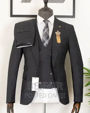 Suti Za Kiume | Black Suit | Three Pieces | Men's Suits