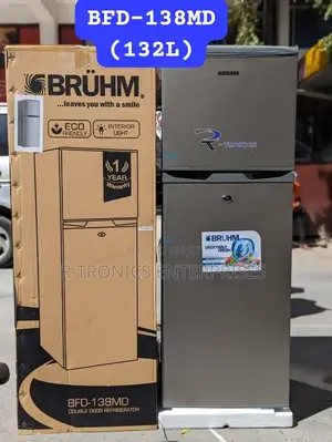 Brühm Double Door Refrigerator 132litres Silver