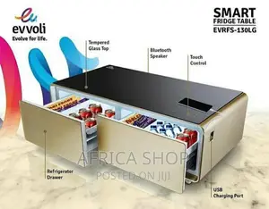 Evvoli Smart Table With Two Refrigerating Door EVRFS-130LW