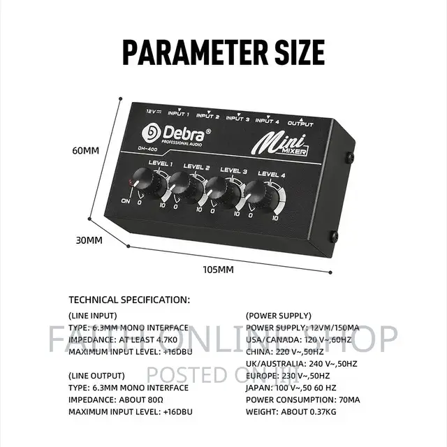 4 Channel Mixing Console Digital Audio Mixer Stereo