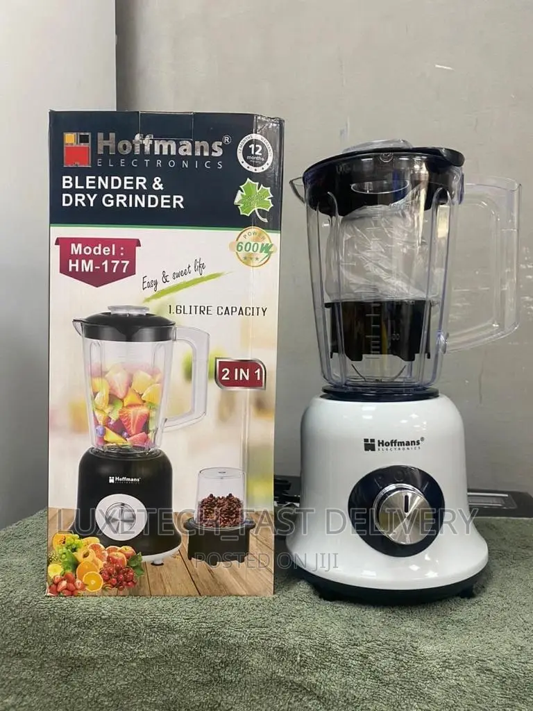 Hoffmans Blender 1.6L 2 in 1 Blender Grinder Multifunction