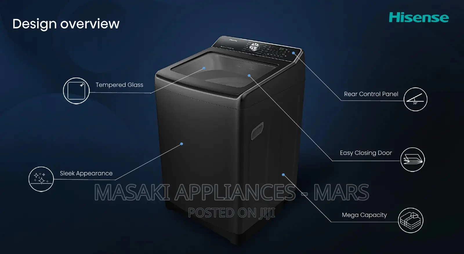 Hisense 20kg Top Load Washing Machine Wt5t2025db Inverter