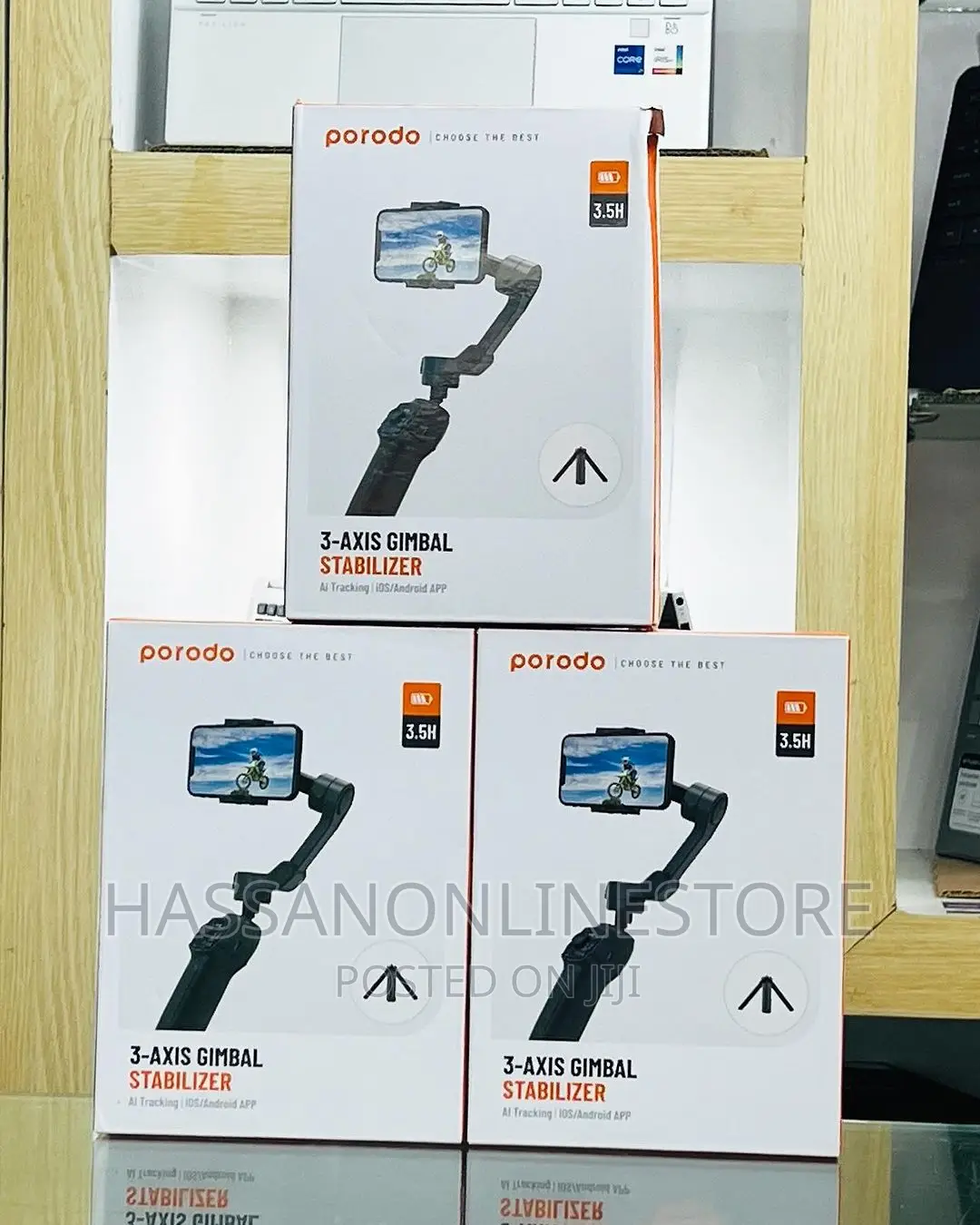 Porodo 3 Axis Extendable Gimbal Stabilizer