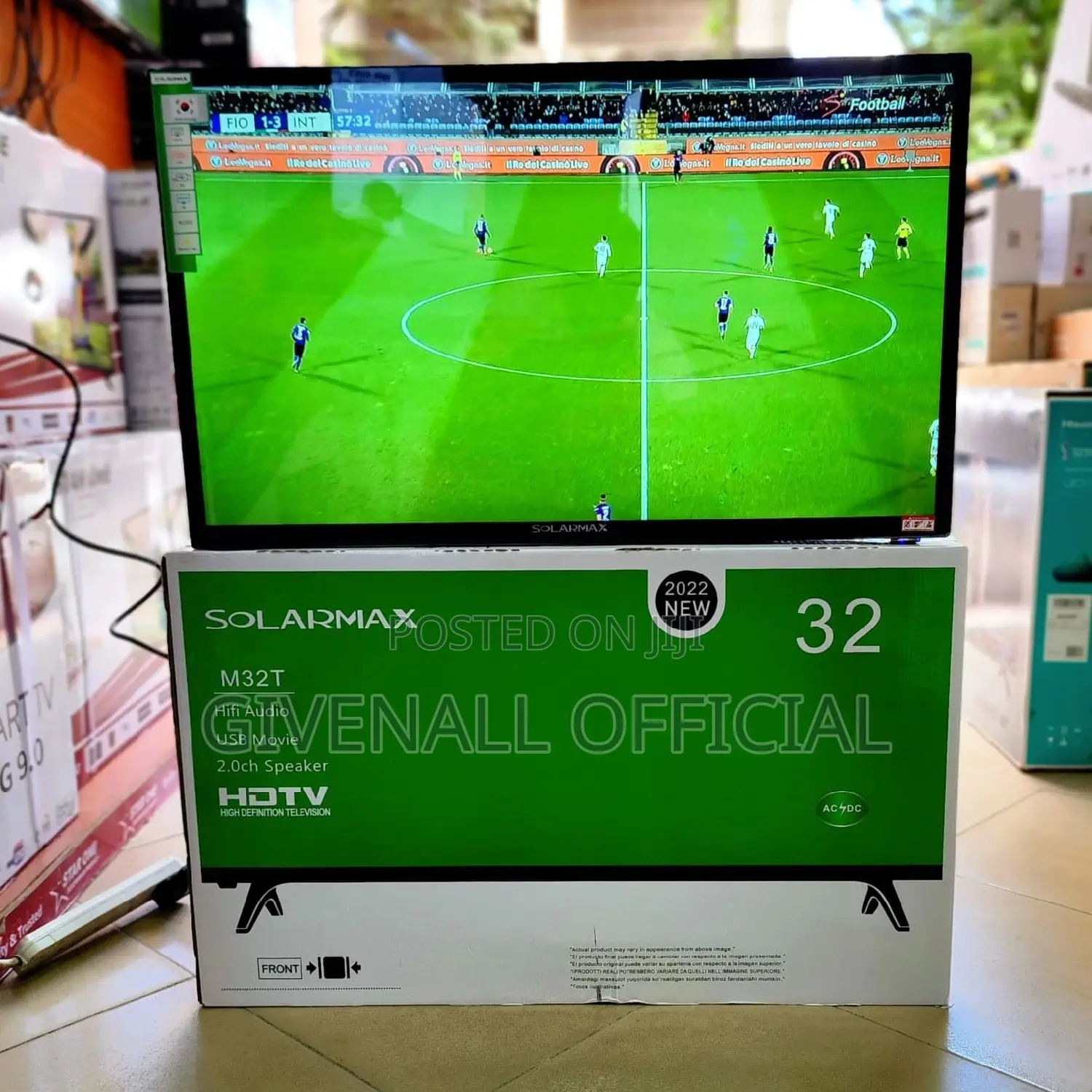 Ofa Ofa = Solarmax TV Nchi 32 LED Vioo Vwili Na HD Kali Sana