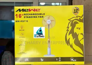 Mewe Rechargeable Stand Fan With Remote /Feni Ya Kuchaji