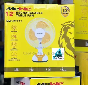 Mewe Rechargeable Table Fan / Feni Ya Kuchaji Ya Mezani