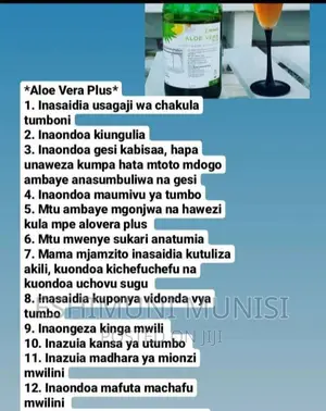 Aloevera Juice Ni Nzuri Sana Kwenye Mmeng'enyo Wa Chakula