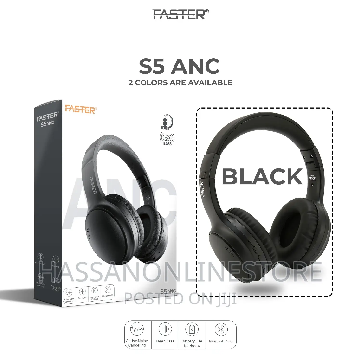 Faster S5 Anc Over-Ear Wireless Headphone