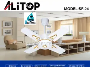 Alitop Ceiling Fan With 4 Blades Size 24" White