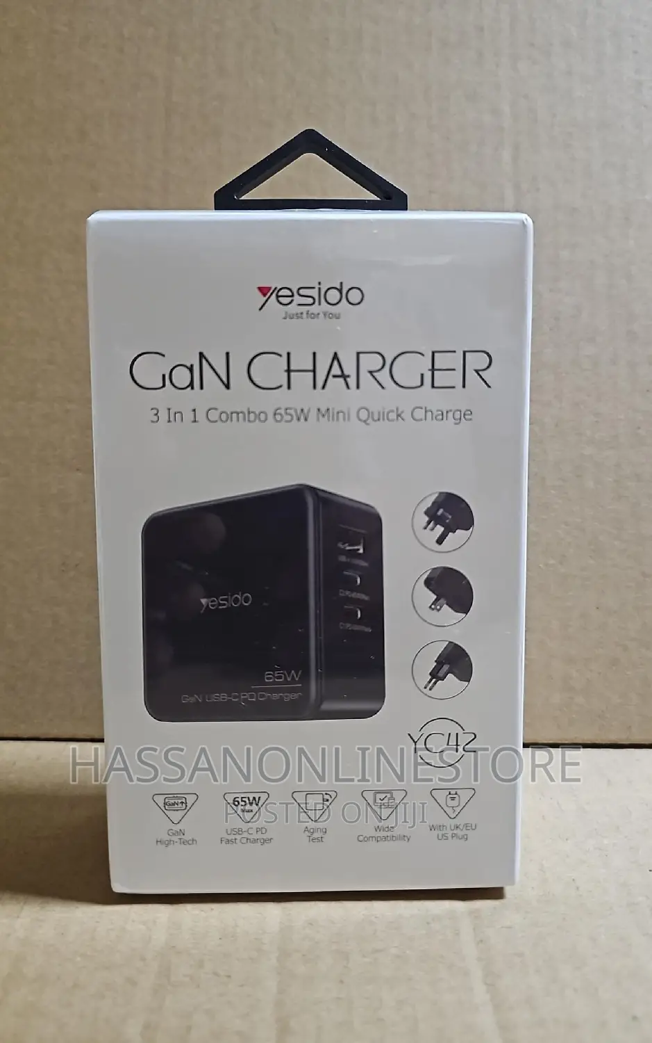 Yesido YC42 Gan 3 Ports Charger 3 in 1 65W