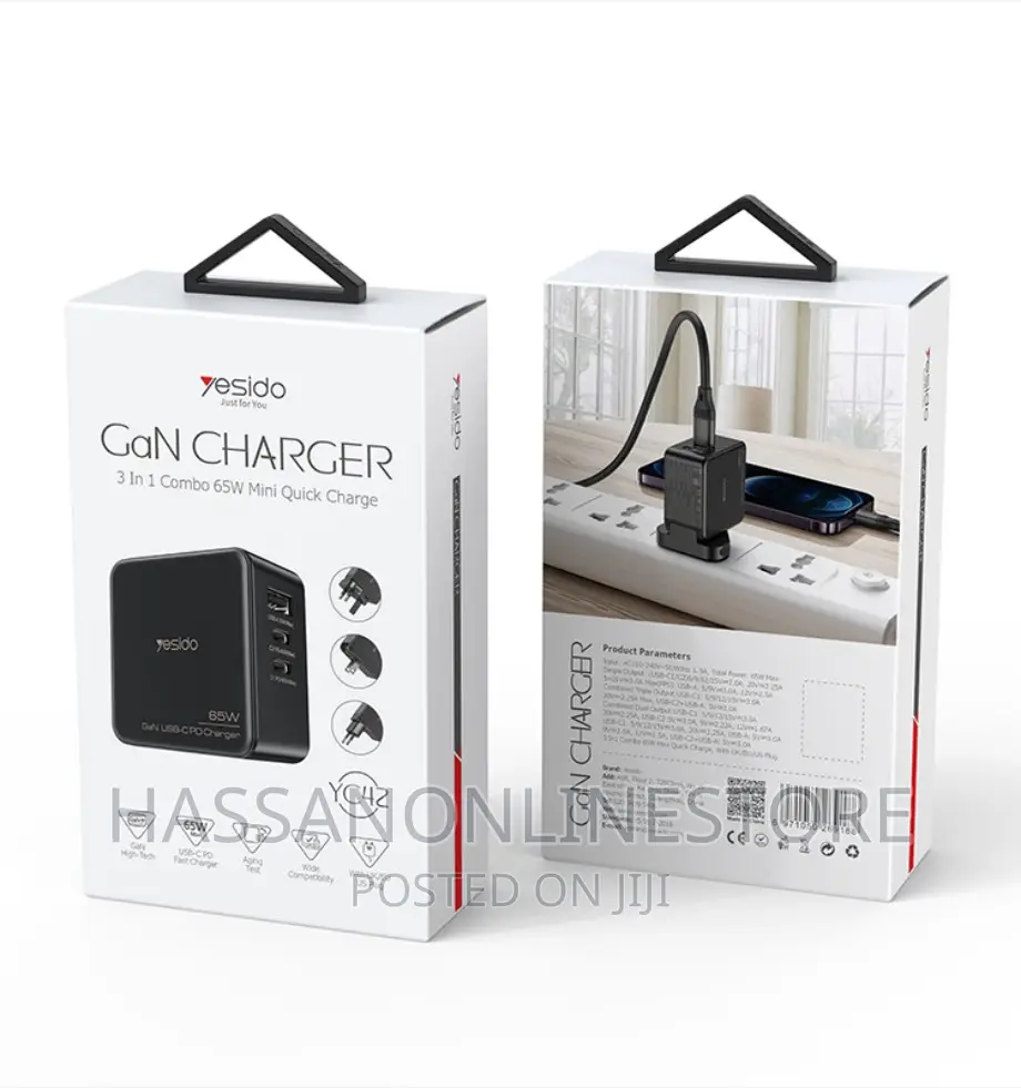 Yesido YC42 Gan 3 Ports Charger 3 in 1 65W