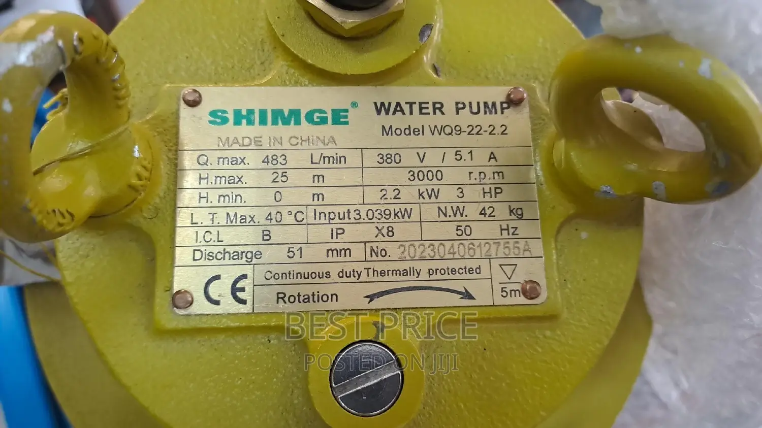 Shimge Water Pump 3hp