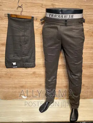 Mens Cloth Pants Brown Quality