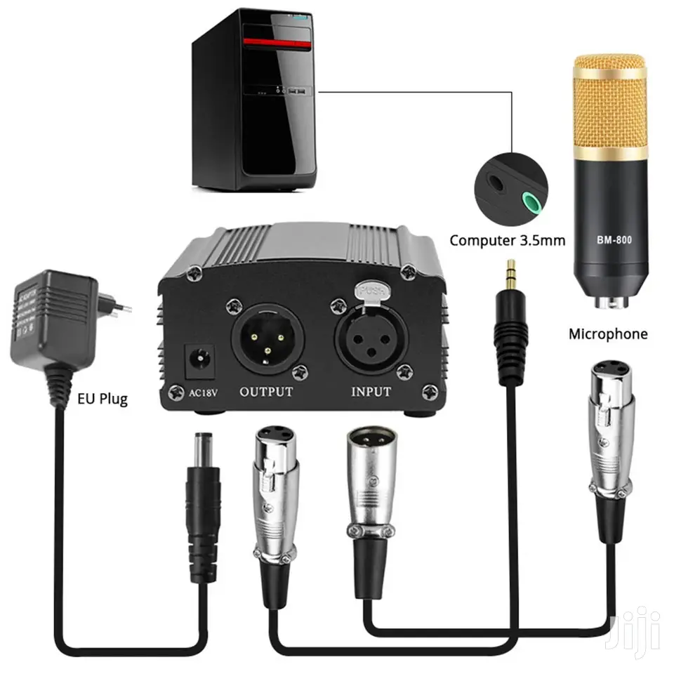 High Quality BM800 Condenser Microphone With Audio Phantom