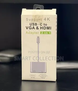 NEW USB-C to VGA HDMI Adapter, 2-in-1, Support 