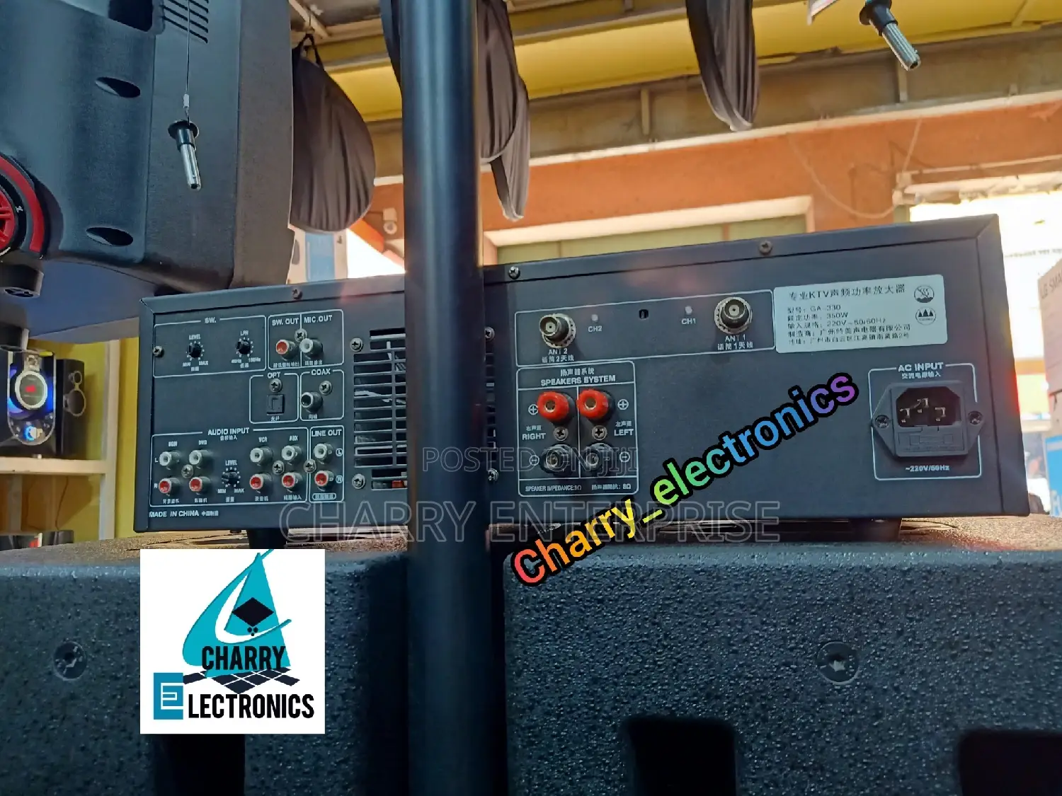  TEMEISHENG 2 Speakers ,Amplifier ,Mic With Stands Package