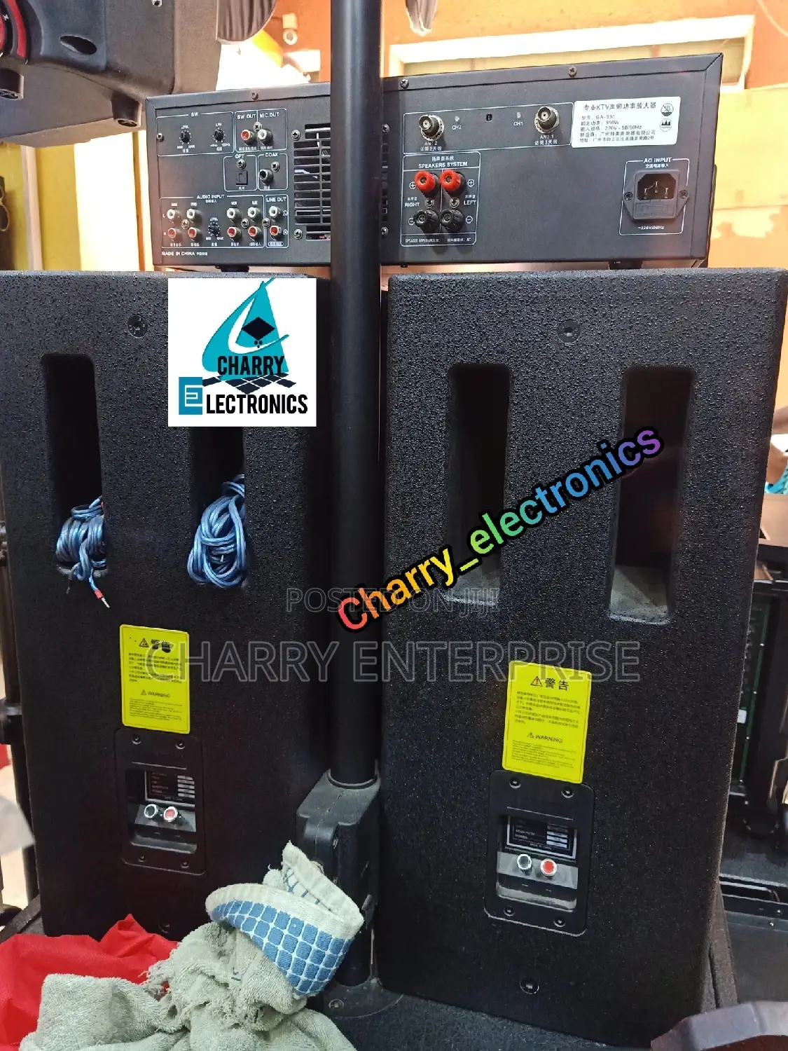  TEMEISHENG 2 Speakers ,Amplifier ,Mic With Stands Package