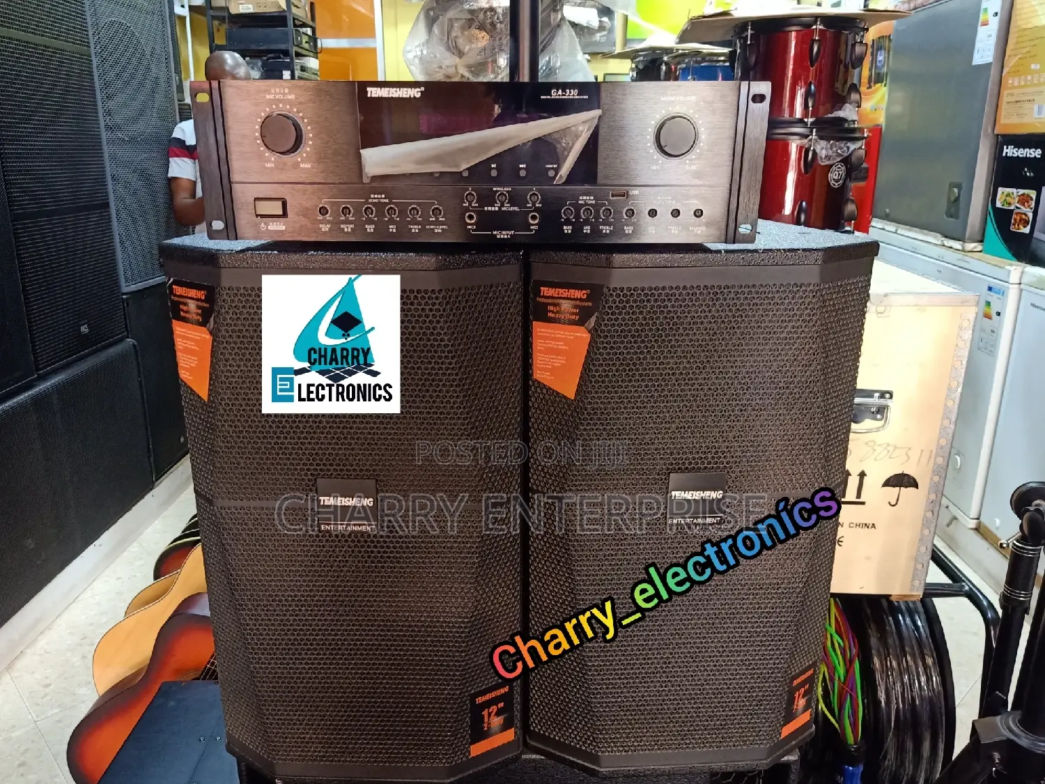  TEMEISHENG 2 Speakers ,Amplifier ,Mic With Stands Package