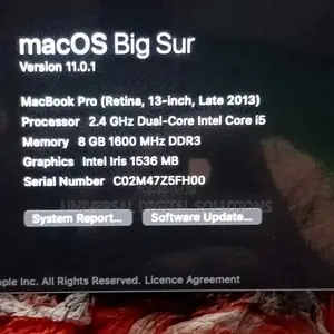 Laptop Apple MacBook Pro 2013 8GB Intel Core I5 SSD 256GB