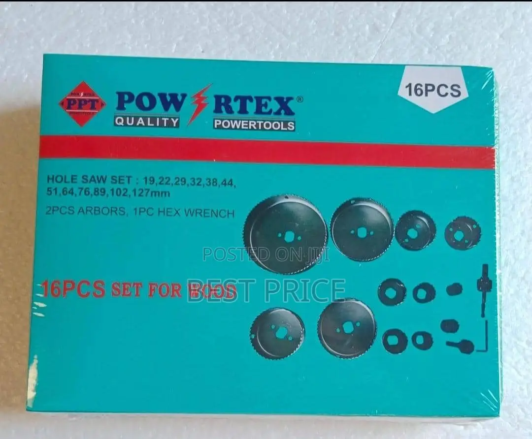 Powertex Hole Saw Set for Wood 16pcs
