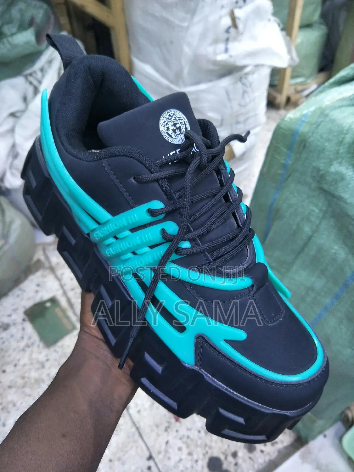 Mens Sneakers VERACE Black Green
