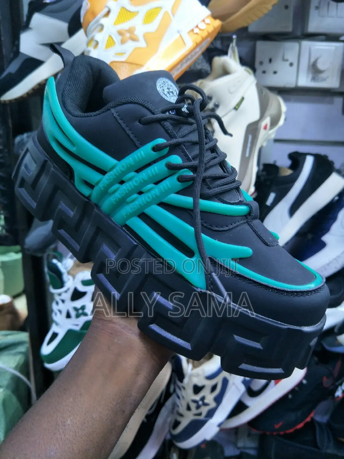Mens Sneakers VERACE Black Green