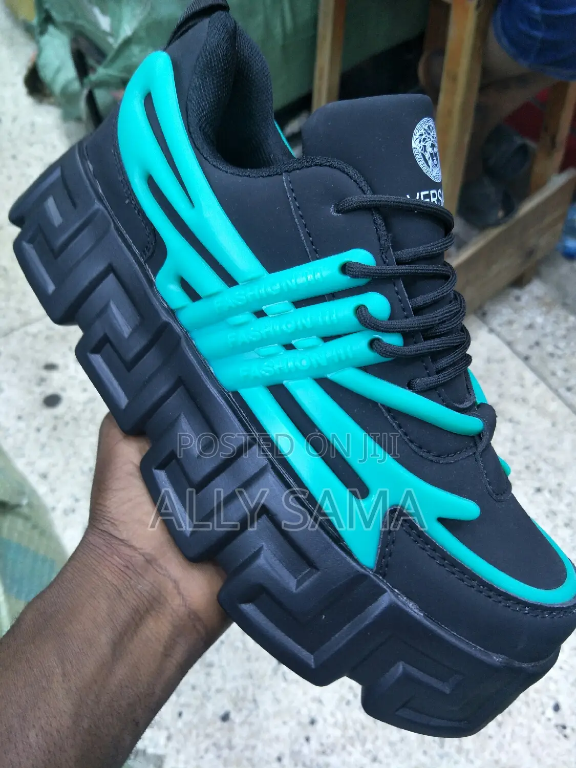 Mens Sneakers VERACE Black Green