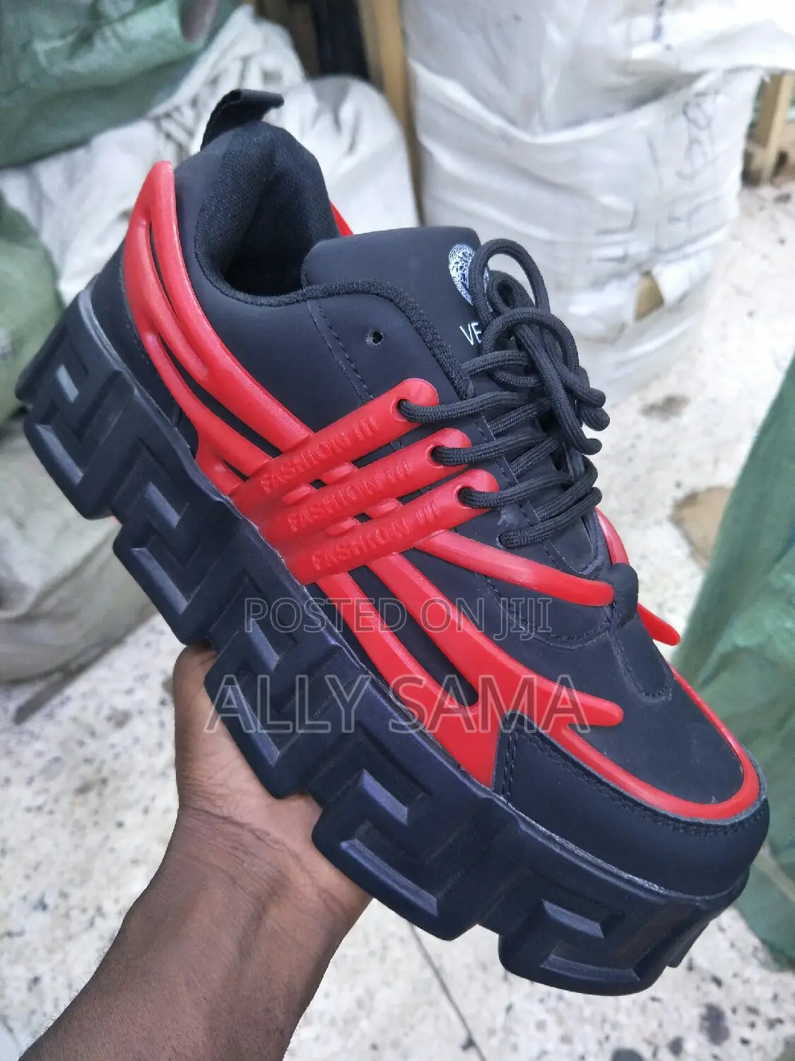 Mens Sneakers VERSACE Black Red