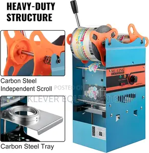 Manual Cup Sealer Machine. Up to 500cups Per Hour