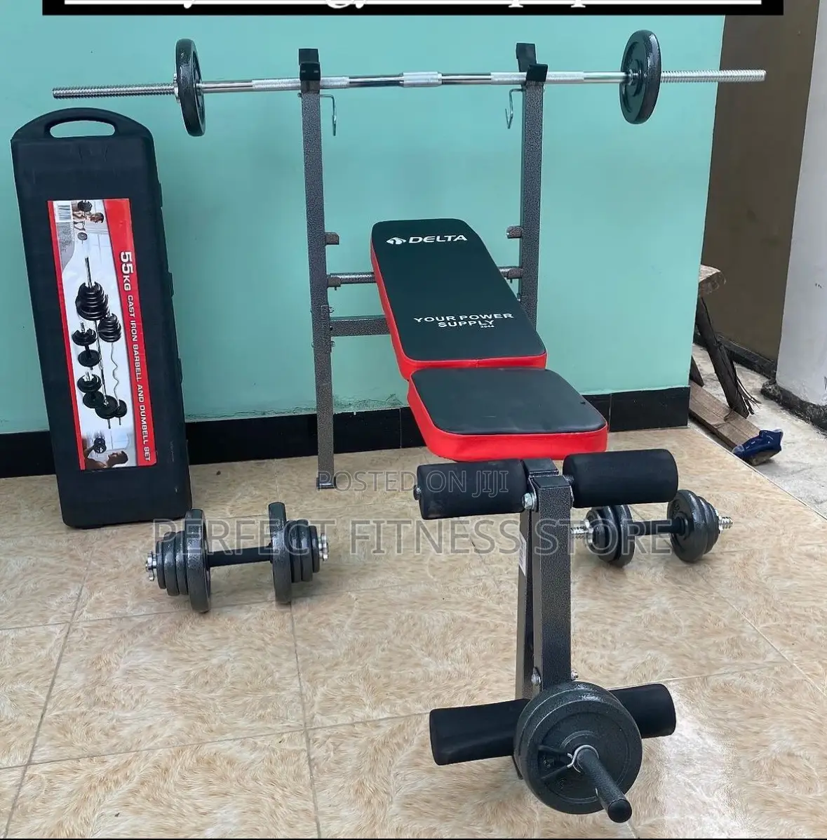 Simple Bench Press With 55kg Weight Set