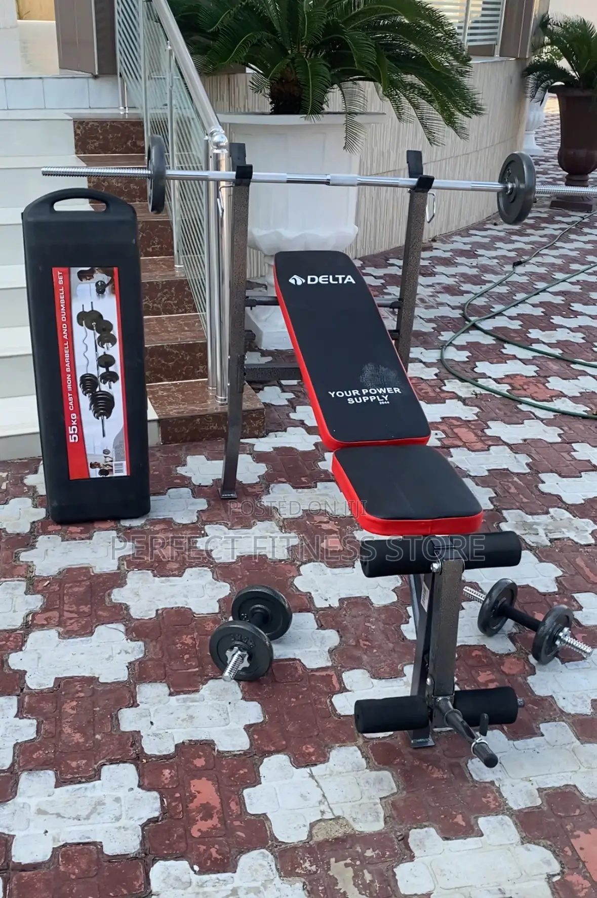 Simple Bench Press With 55kg Weight Set