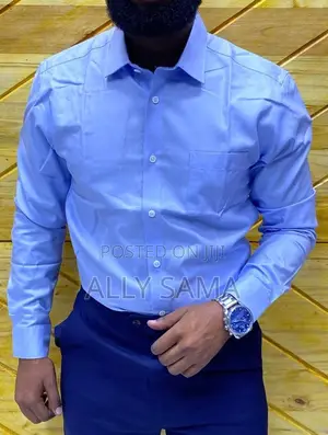 Mens Shirt Lightblue Cotton