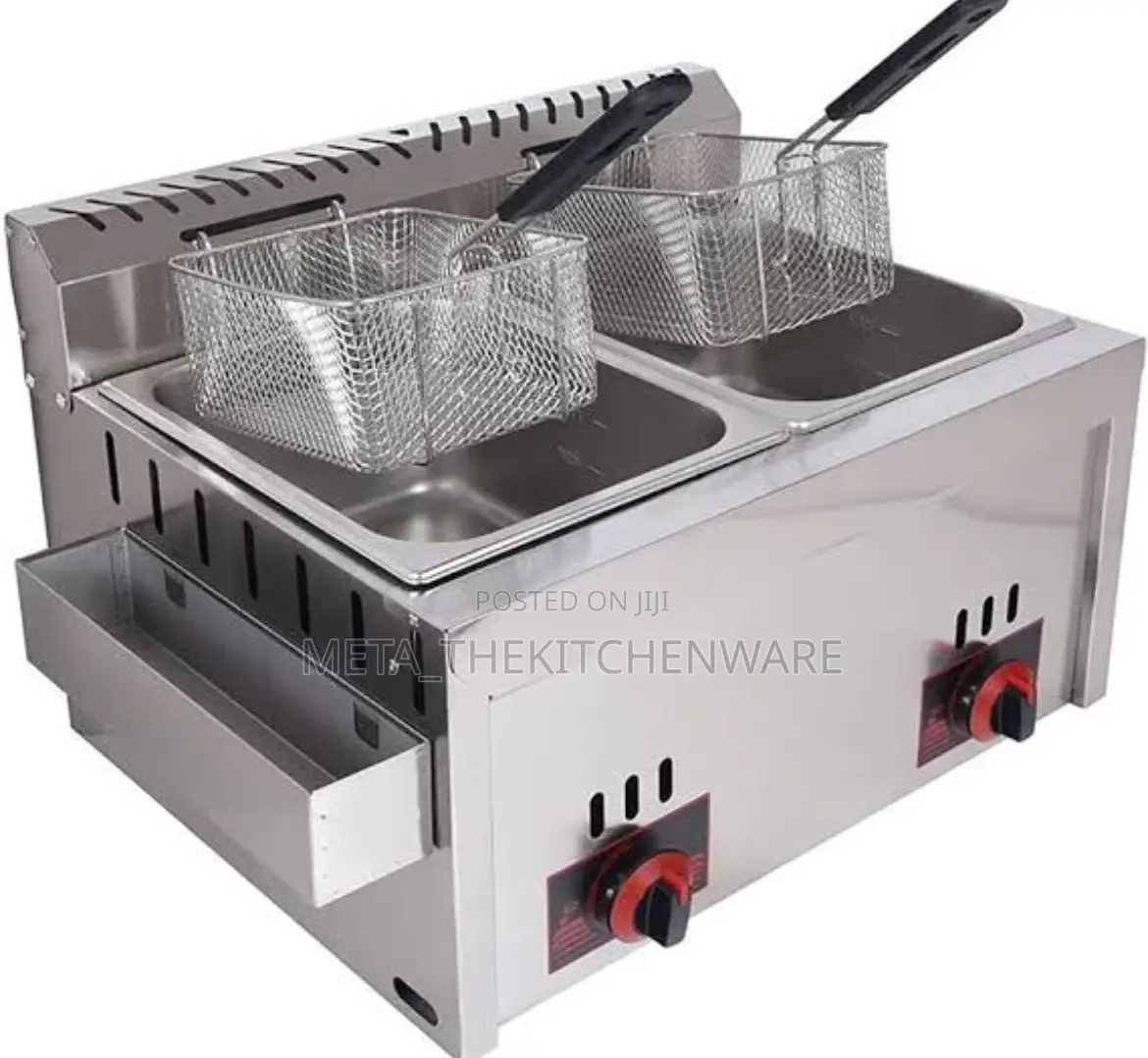 Generic Commercial Gas Double Deep Fryer 12l