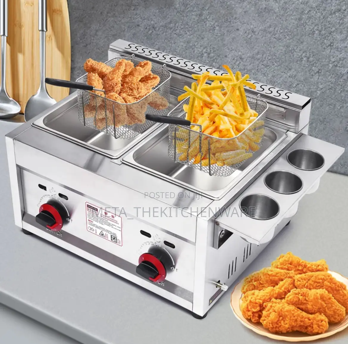 Generic Commercial Gas Double Deep Fryer 12l