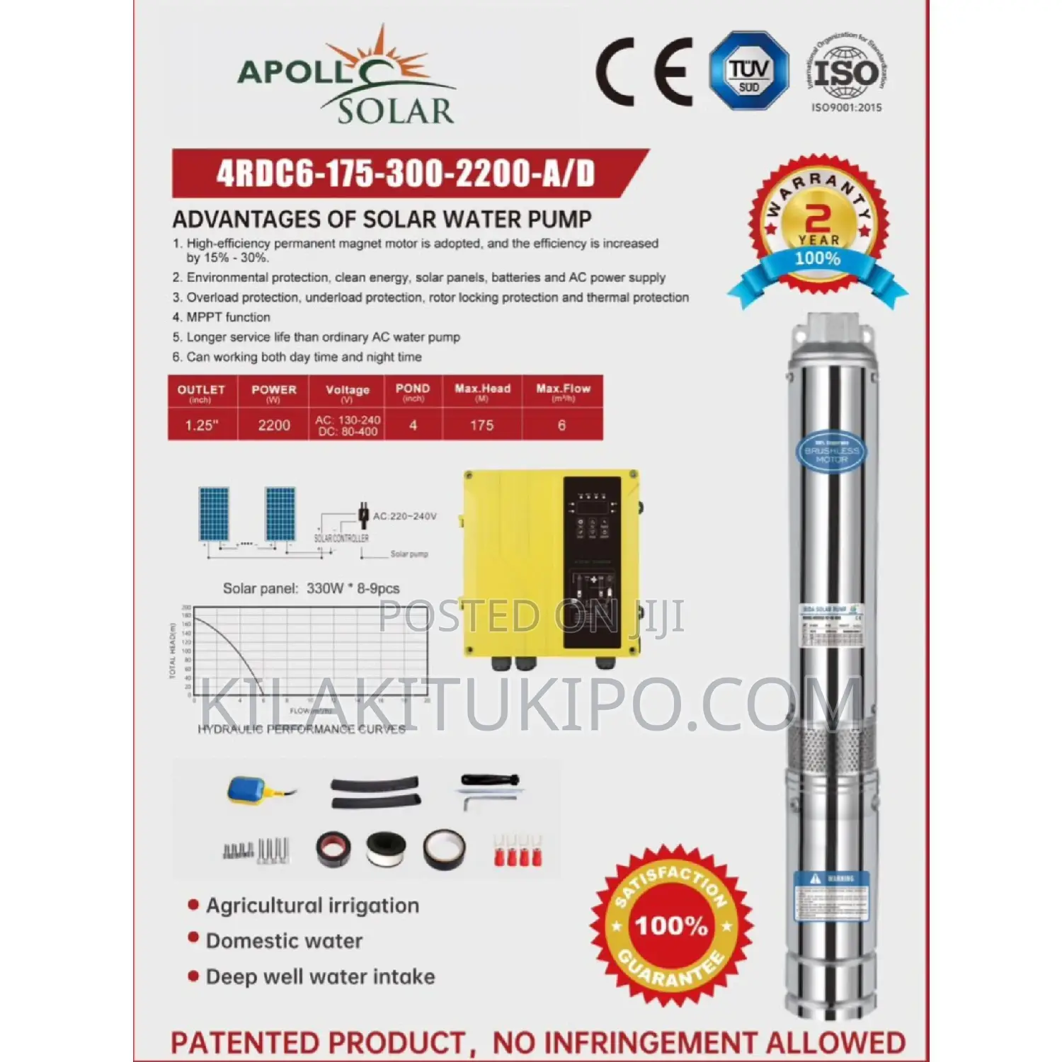 Water Pump 3hp Ac/Dc Heavy Duty