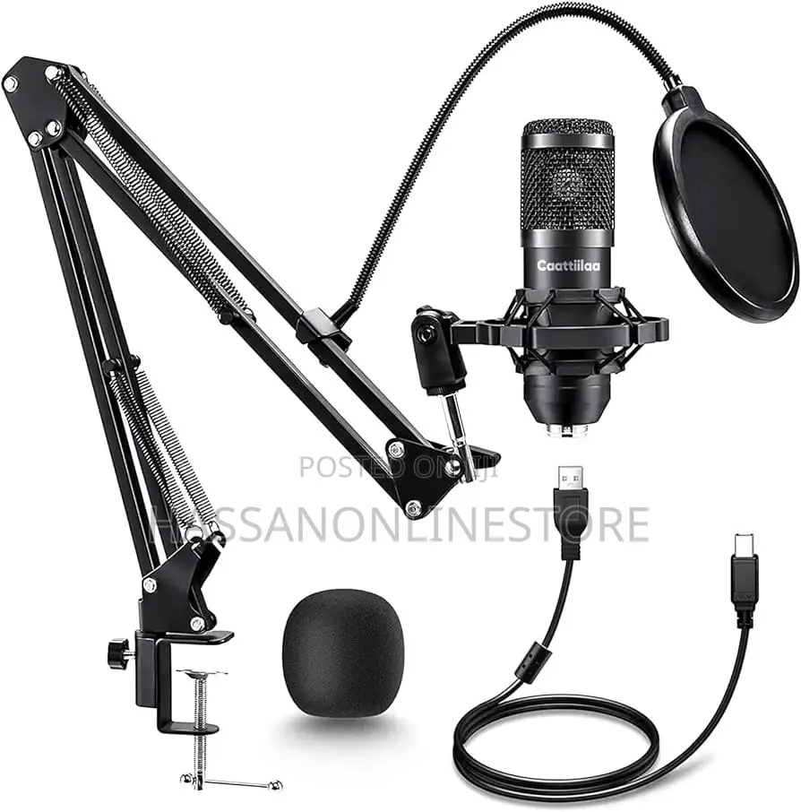 USB Microphone, Plug Play Cardioid Condenser Studio Mic