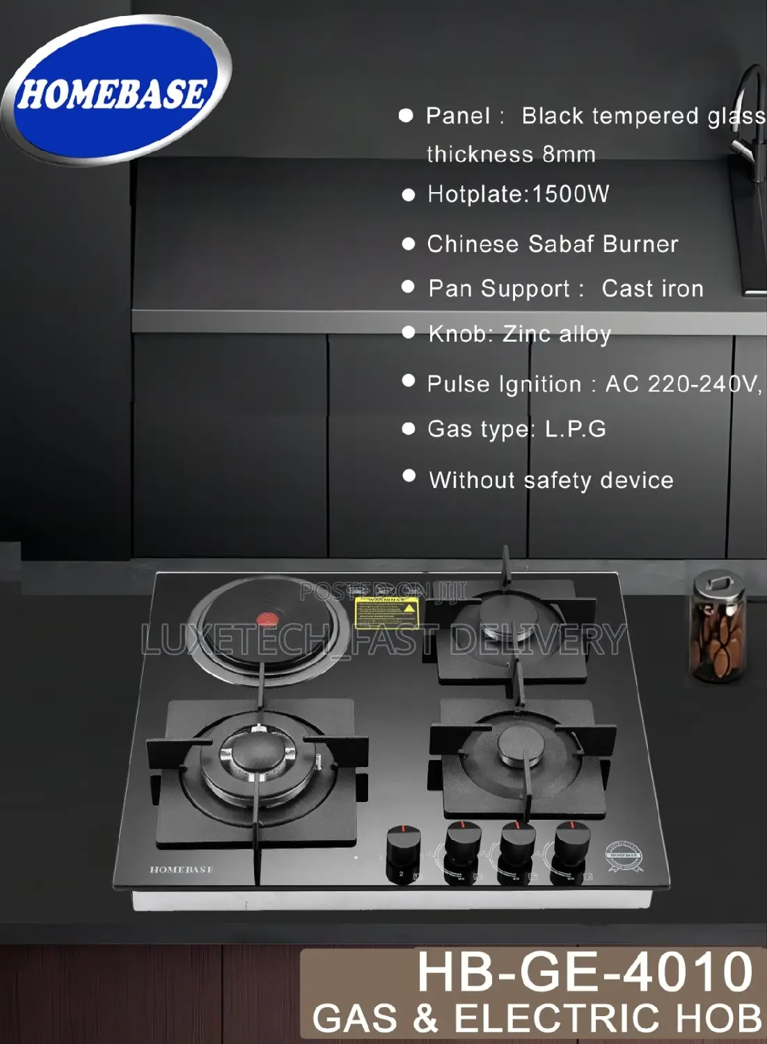 Homebase 3 Gas and 1 Electric Burner/Gas and Electric Cooker